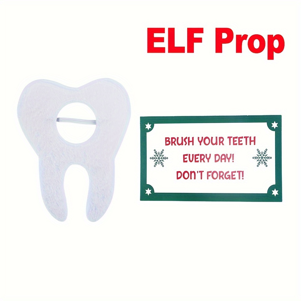 

Bgodpn Festive Elf Tooth Costume Prop, Non-toxic Event & Party Decoration, Reminder For Daily Dental Care - Christmas And Halloween Holiday Decor, No Electricity Required