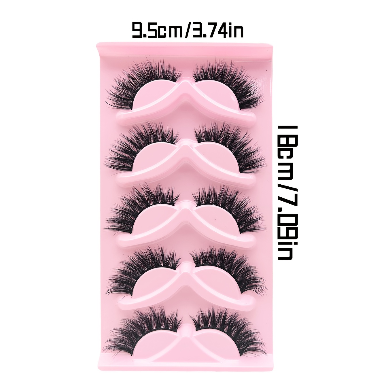 Image of 5 Pairs Of Thick And Dense Curved New Style False Eyelashes, Multi-layered Thick And Dense Cat Eye Eyelashes