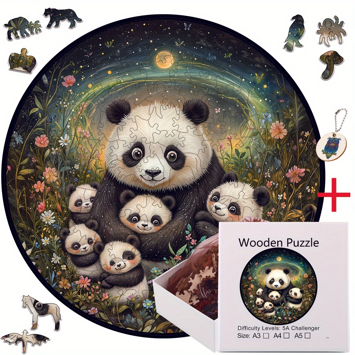 

Panda Family Diy Adult Toy: Family , Emotional , 11 Inch * 11 Inch, 7.9 Inch * 7.9 Inch, Wooden Puzzle Kit For Adults