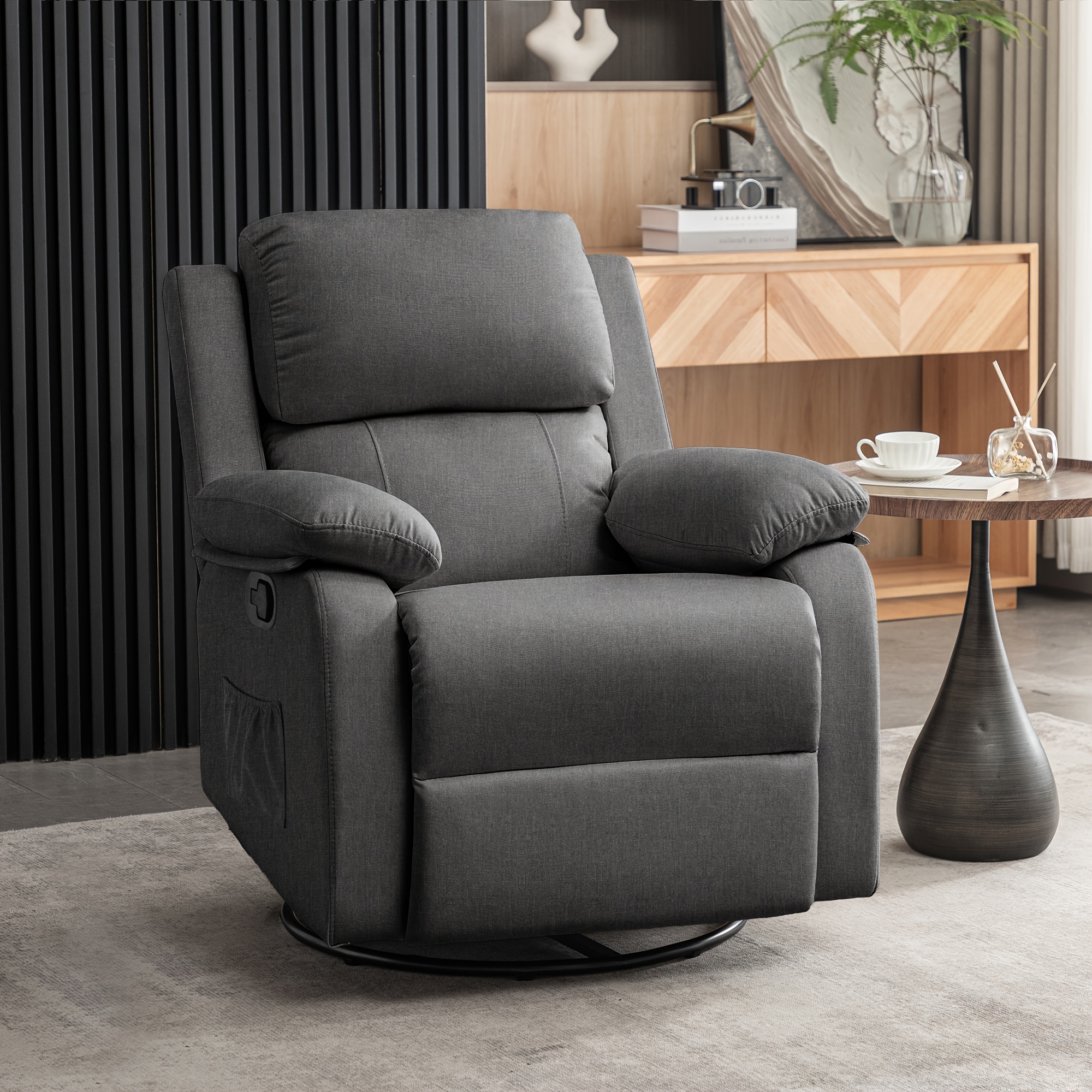 

Recliners, 360-degree Swivel Rocking Chairs For Adults, Small Rocking Chairs For Small , Upholstered Fabric Glider Recliners, Living Room Recliners With