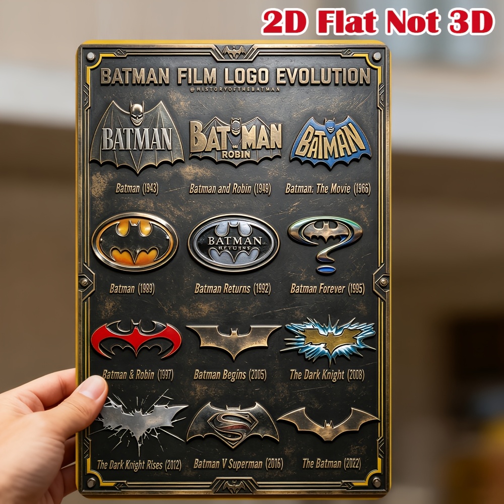 TEMU 2d Flat, 1pc, 20x30cm, Batman Logo Commemorative Plaque, A Collectible Item For Movie Fans, A Birthday/anniversary Gift, Piece For The Entryway