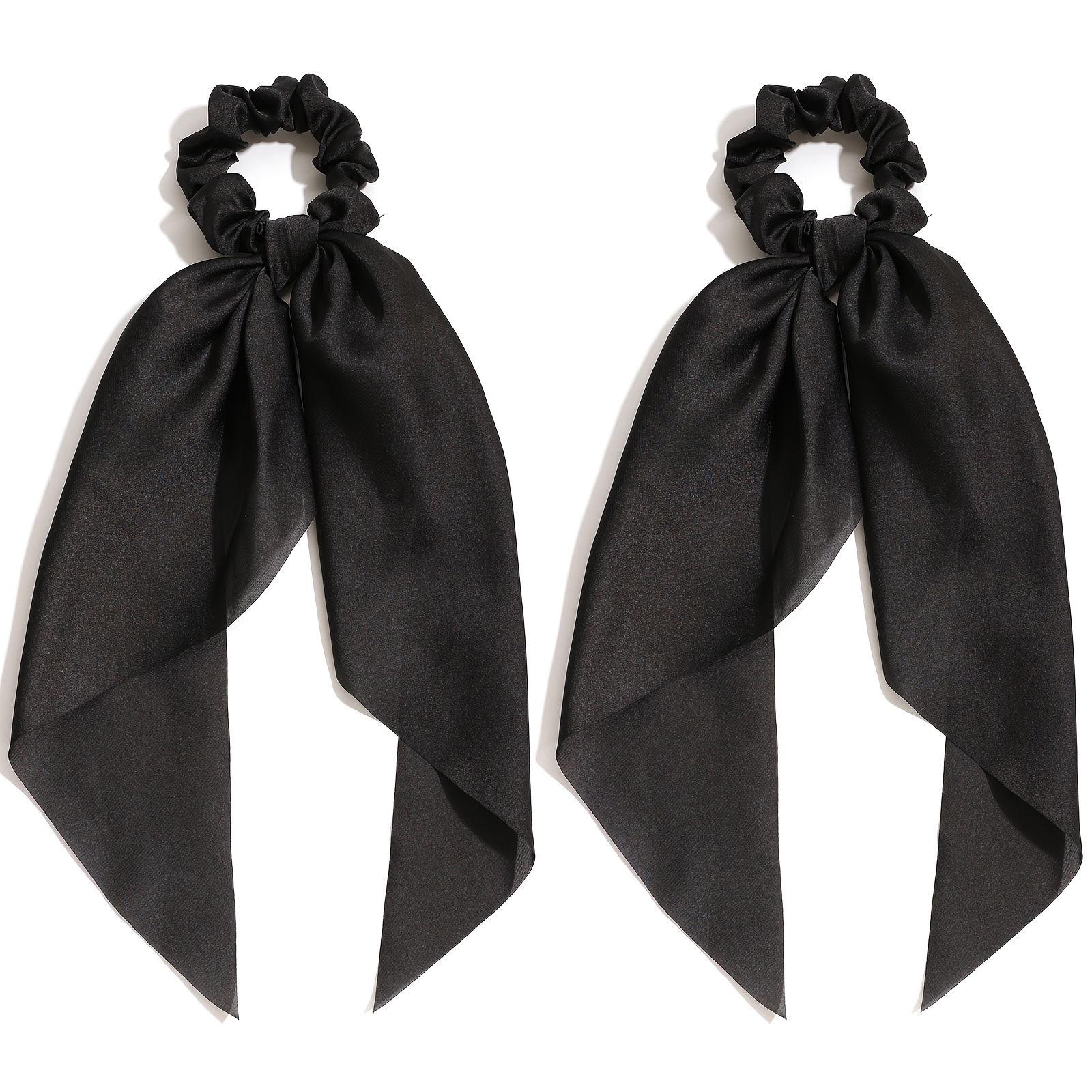 2pcs Solid Color Fabric Hair Rings for Everyday Use