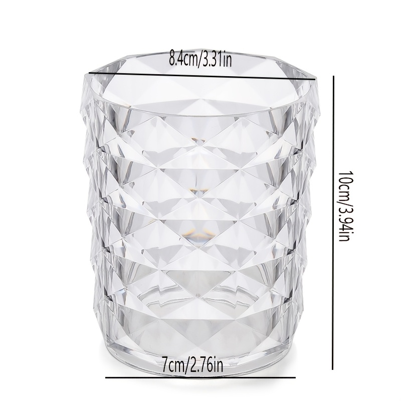1pc Acrylic Makeup Brush Holder - Transparent, Rust-proof Desk Organizer For Eyebrow Pencils & Eye Shadow Brushes, Cosmetic Brush Storage, Pencil Box