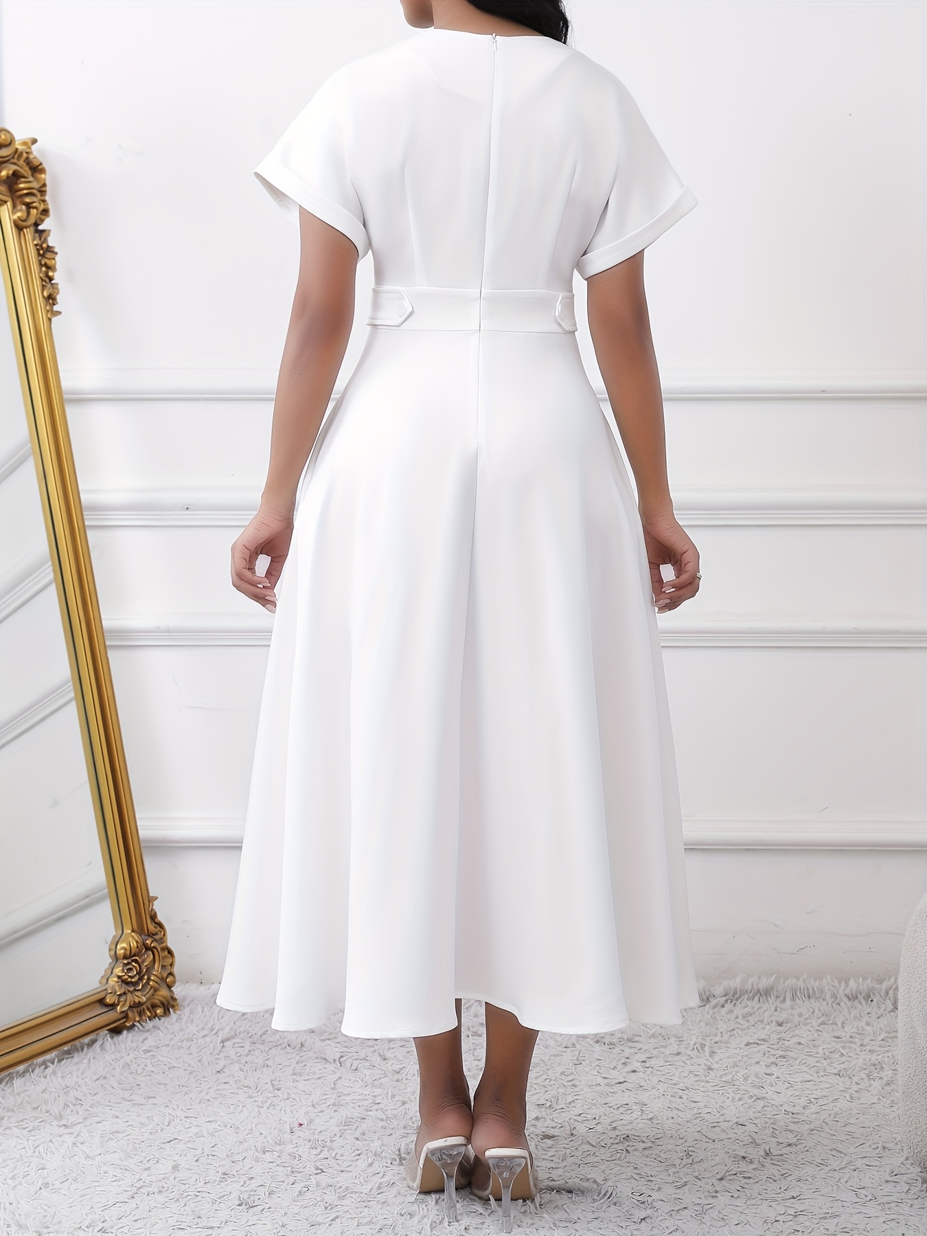 Concert Dress, Elegant *-Fitting, Solid Color Dress with Pockets SP021