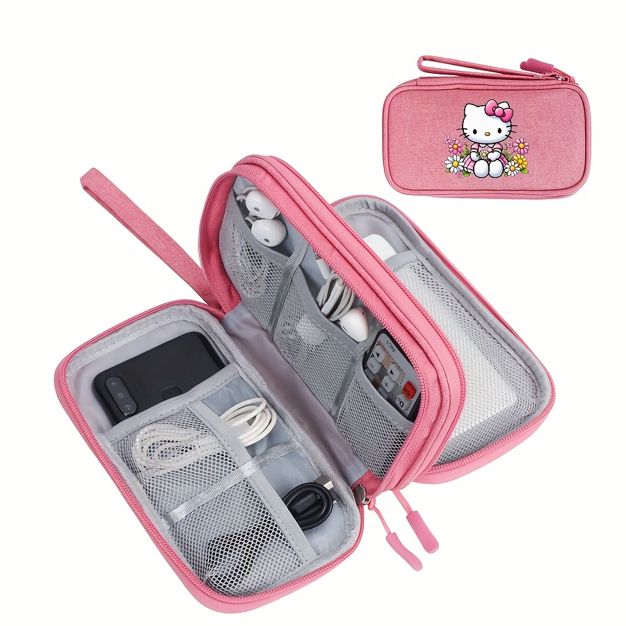 1pc Random Style Travel Organizer Bag, Multi-functional Digital Accessories And Multiple-layer Data Cable Storage Bag, Dust-proof Earphone Case Power Bank Storage Bag Large Capacity Storage Bag