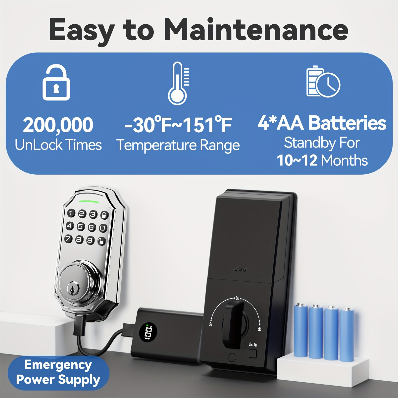 1 Set Entry Door Lock Deadbolt With Handle Door Locks For Front Door