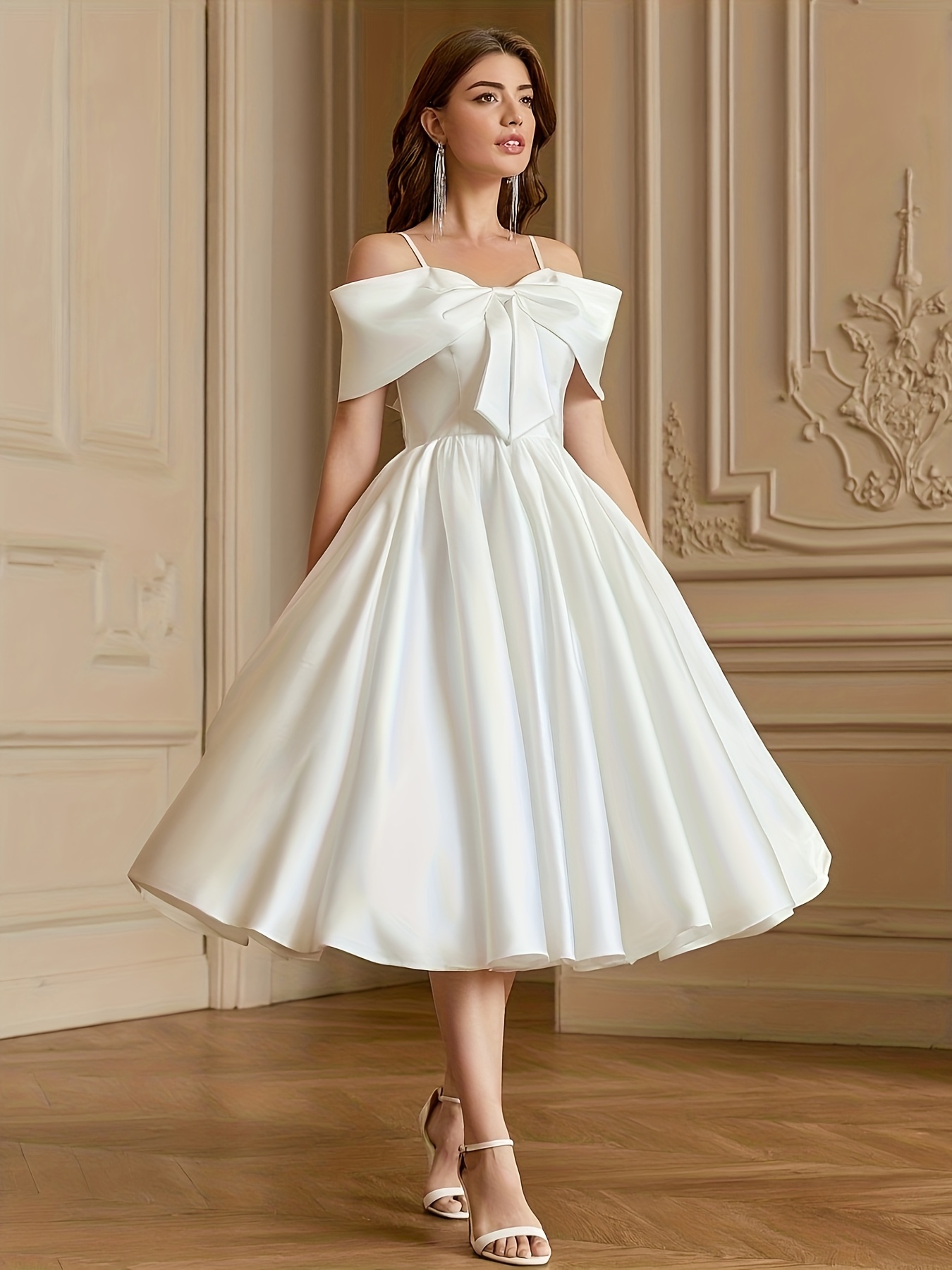 ballerina style homecoming dress BABARONI Stretch Satin Azalea Homecoming Dresses A-line Sweetheart Ruched  Pleated Backless