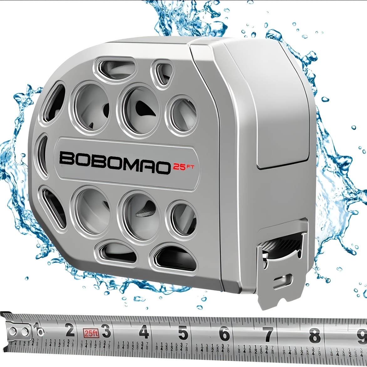 TEMU 2026 New 25ft Stainless Steel Measuring Tape, Anti Rust,strong On ,, Gift Tape,portable Self-locking Tape Measure For Household Woodworking