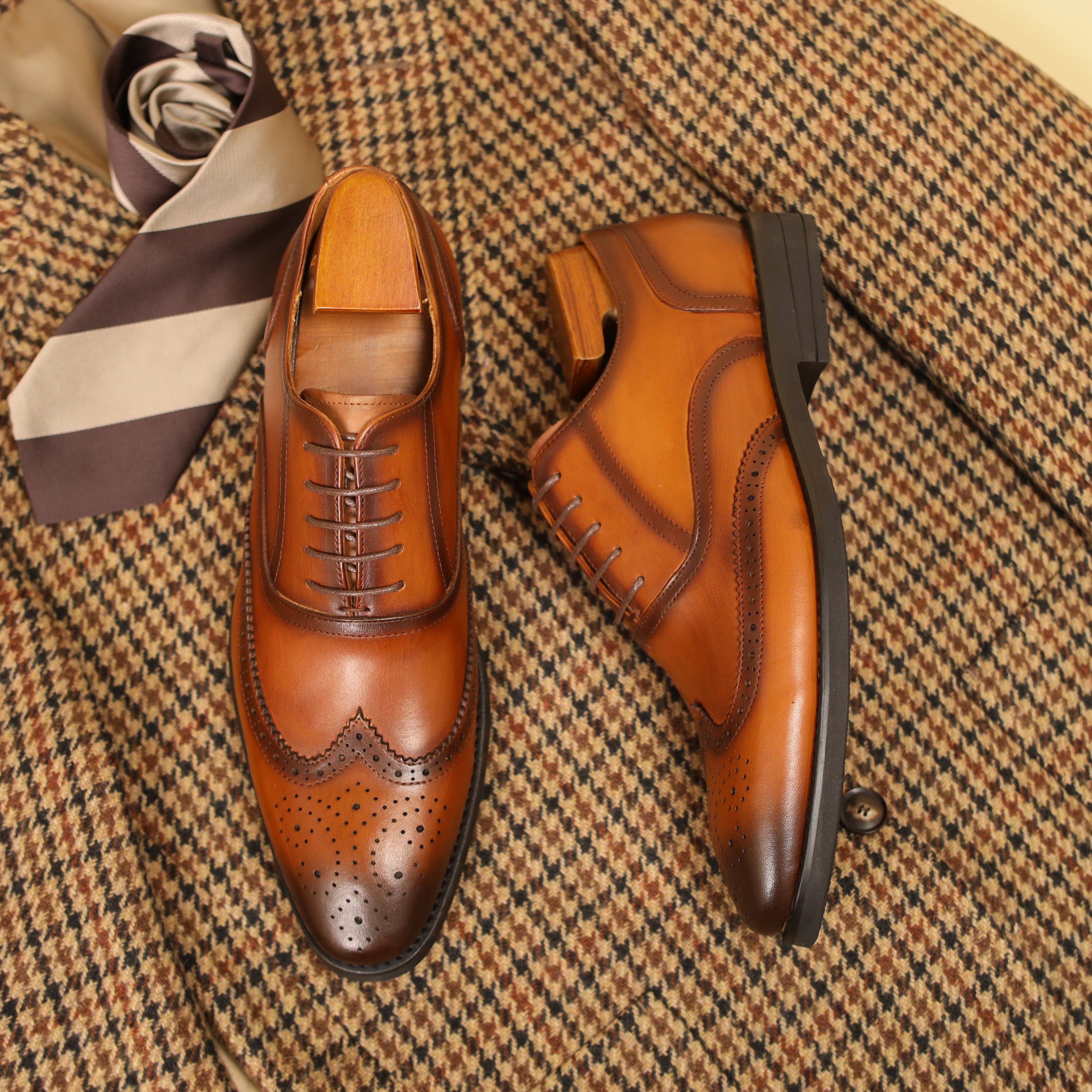 *'S Brogue Dress Shoes, Gentleman'S Formal Business Oxford Shoes, Casual  Lace-Up Shoes *-Colored Footwear