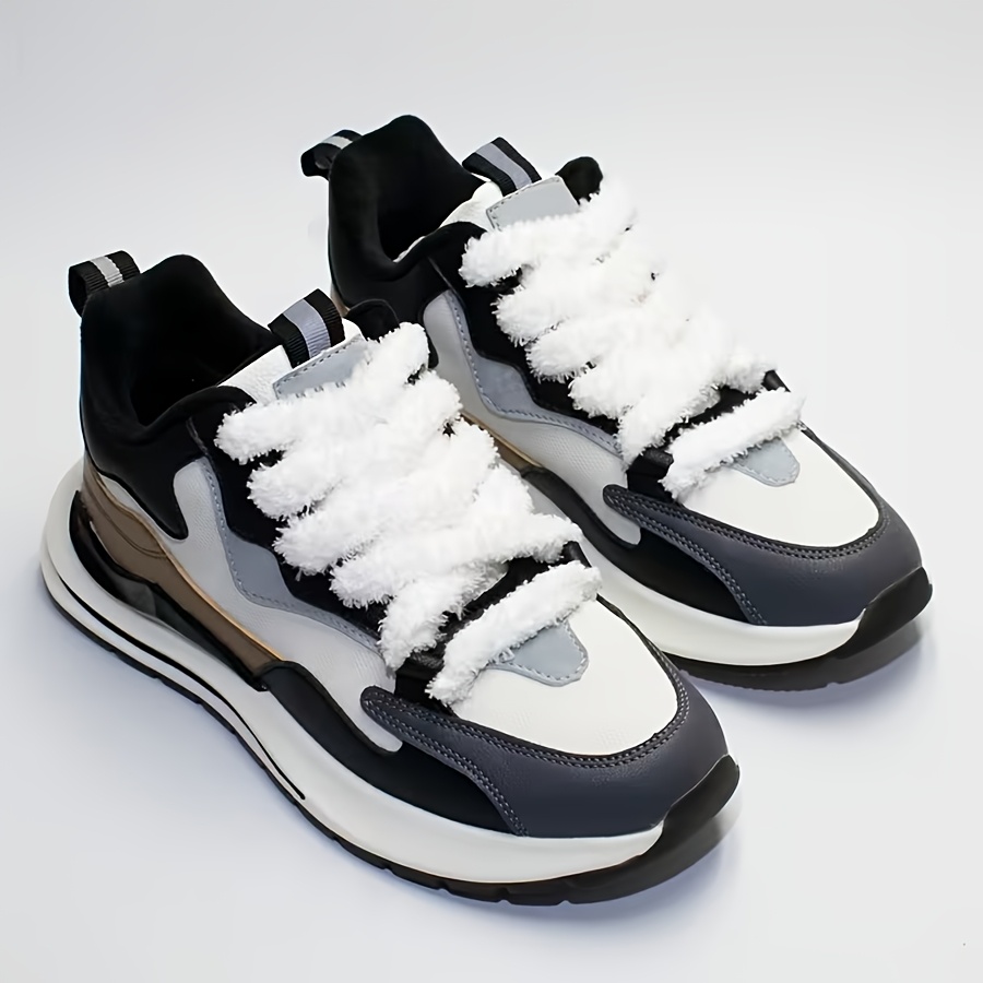 TEMU 1 paar zachte pluche veters - Pluizige elastische veters geschikt voor hoge sneakers, vrijetijdsschoenen, sneakers | Slijtvaste losvallende