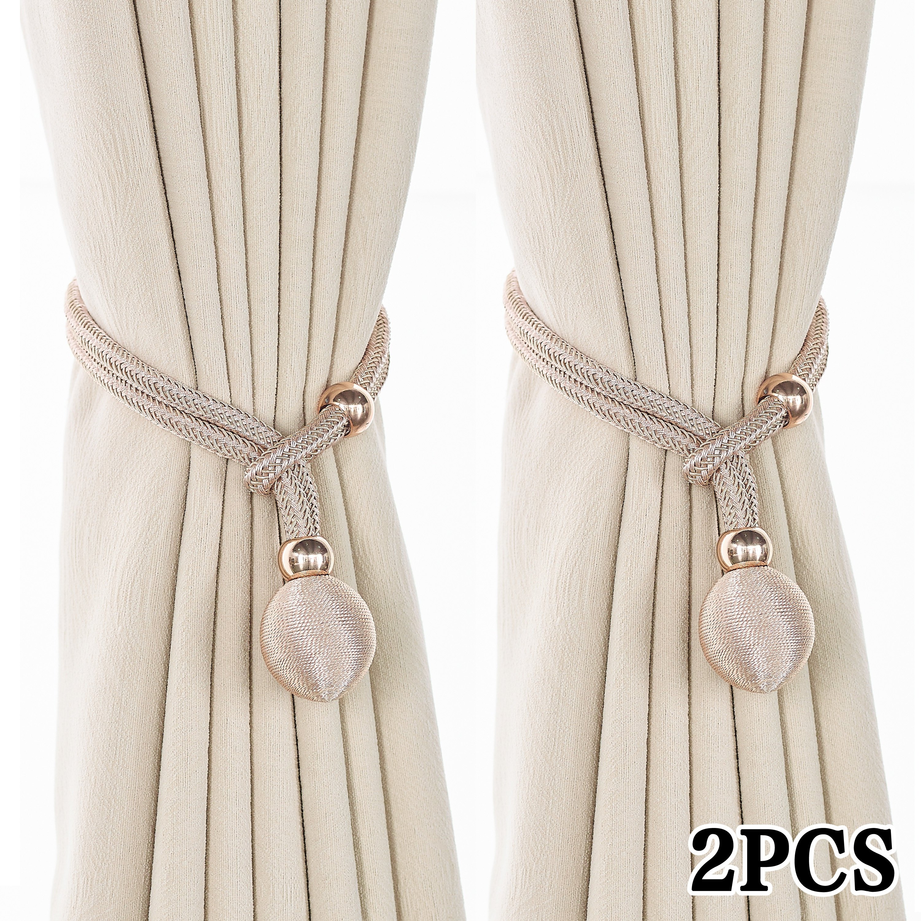 2pcs Adjustable Deluxe French Orb Curtain Ties, Convenient Draped Tiebacks Decorative Curtain Fixer Curtain Tiebacks, Curtain Decorations For Bedroom, Living Room, Adds A To