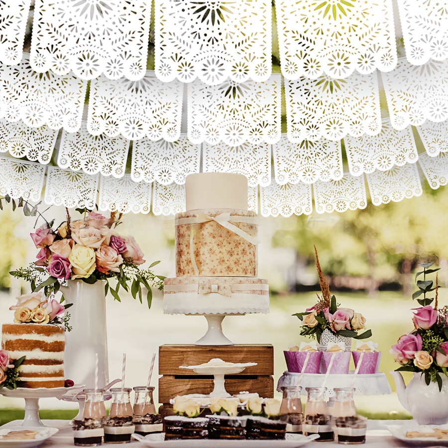 13 4ft white pvc mexican party banner elegant hollow Temu Canada