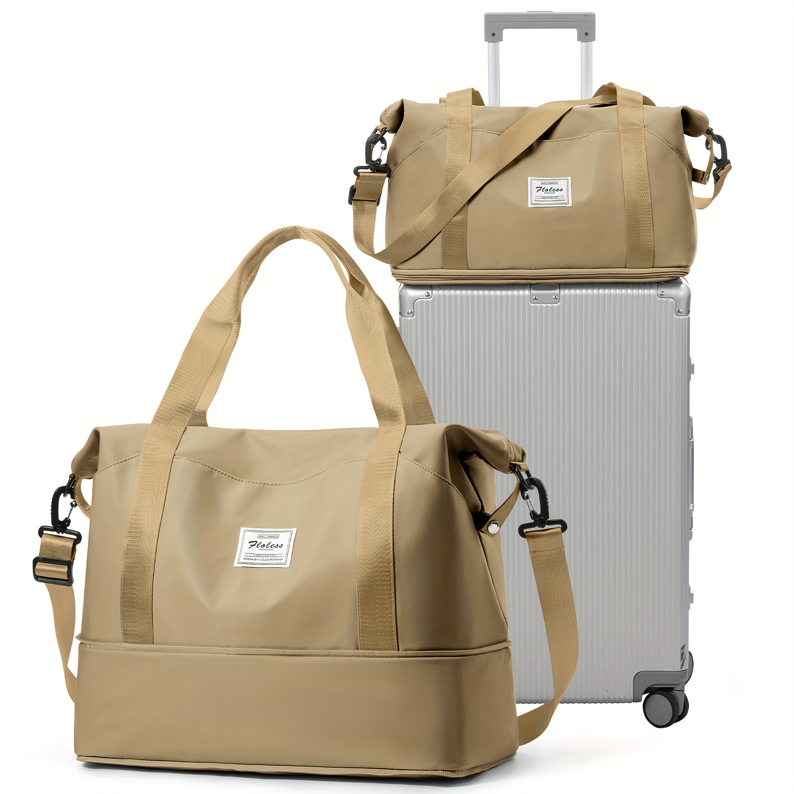 valise voyage en nylon roues pivotantes bretelles réglables Temu