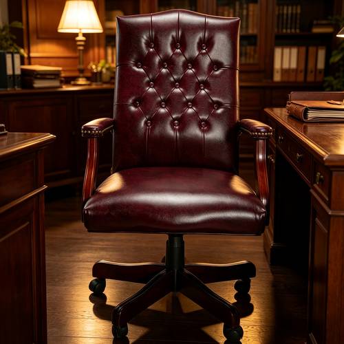 item picture s classic wood soft pu high back chair with a burgundy solid wood frame adjustable seat height in black and red color options
