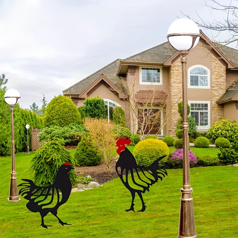 

Elegant Metal Rooster Garden Stake - Perfect For Easter, Valentine's Day, Father's Day, Harvest Fest, And More - No Electricity Required
