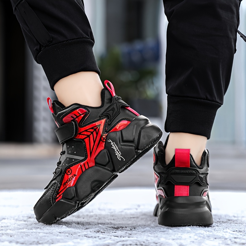 Jongensmode-sneakers - Duurzame laagtop-basketbalshoes met sluiting, ademende stofinleg en EVA-gepolijste zool voor outdoor-hardlopen, casual-draag - Comfort voor alle seizoenen, basketbalshoes, sportkleding, stijlvolle design met lusen, gevoerde EVA-zool