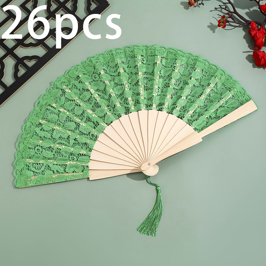 Personalized Handheld Fan with Lace Surface