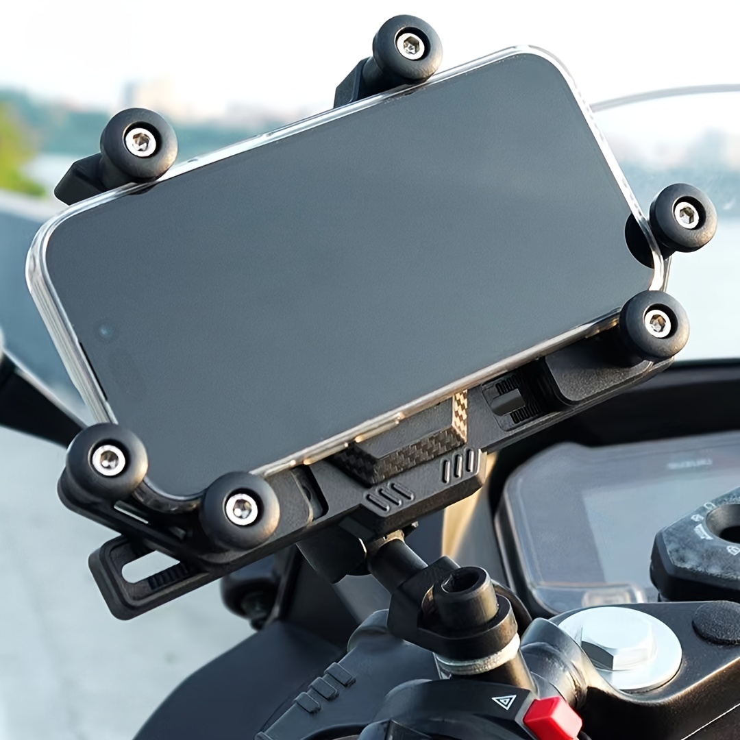 

Shockproof Motorcycle Phone Mount - Ideal For Long-distance & Off-road Riding, Compatible With Adv, Atv, Models