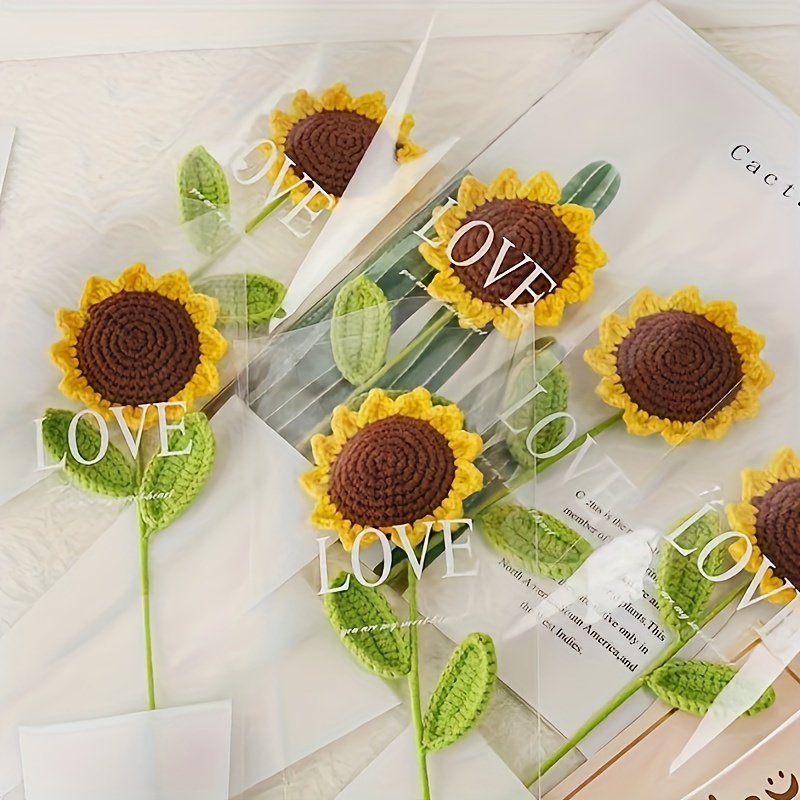 

5-piece Handcrafted Crochet Sunflower Set - Perfect For Home & Summer Decor, Ideal For Teacher Appreciation, Graduations, Mother's Day & Valentine's
