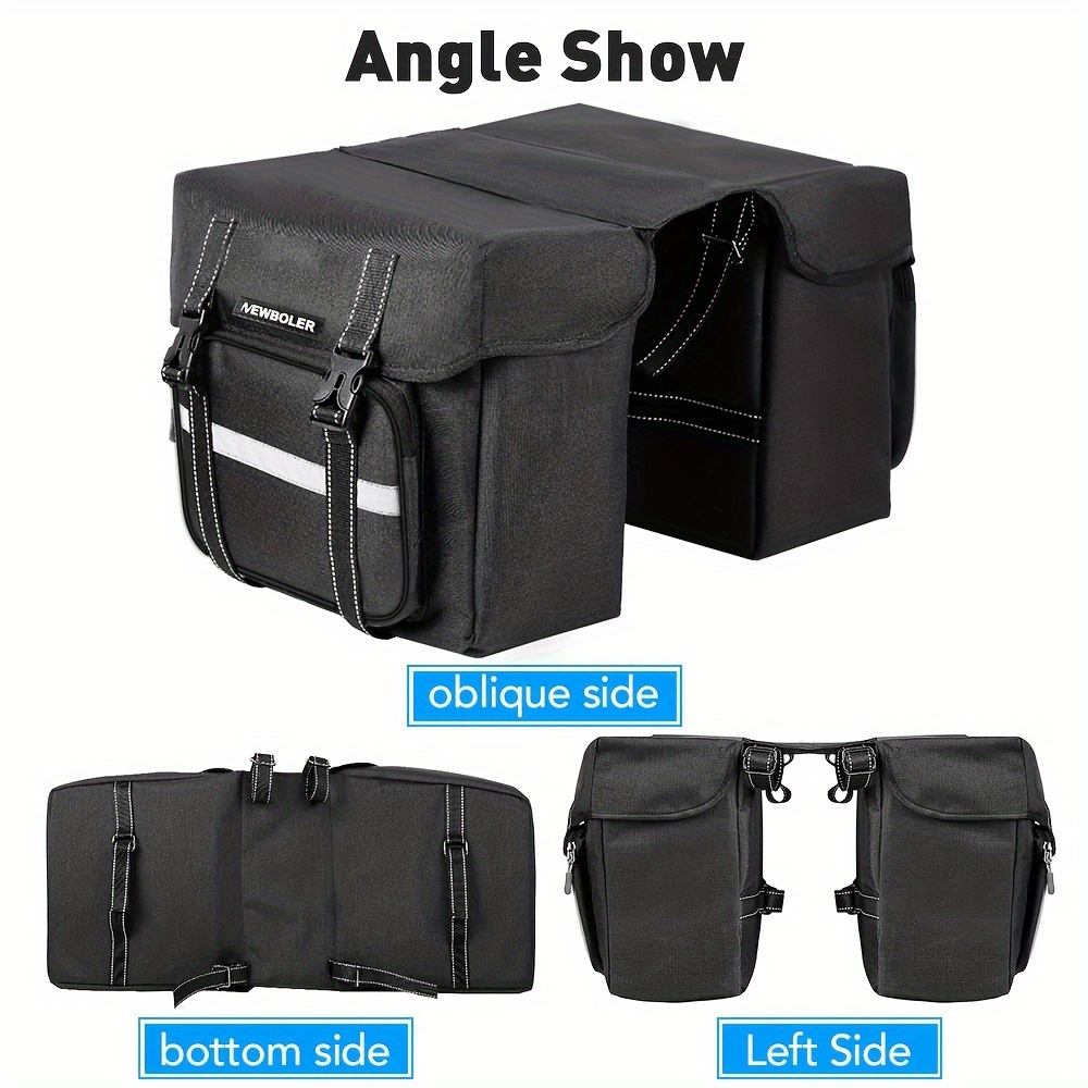 Pyuyan Sacoche De Porte-bagages Vélo – Sac étanche Grand Volume En Polyester, Avec Réflecteurs, Pour Randonnée Et Camping
