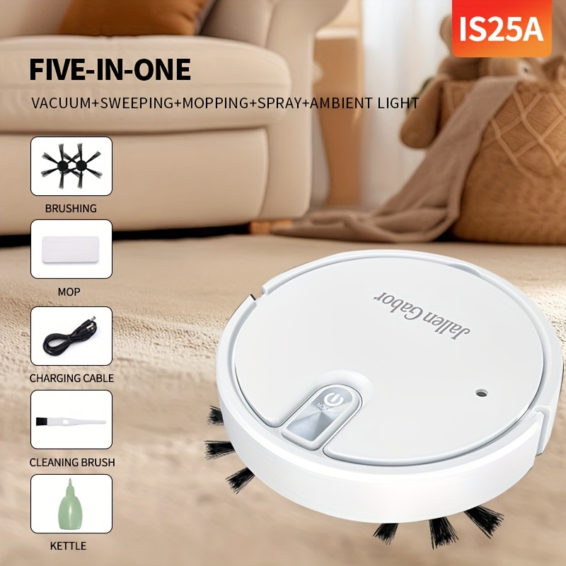  , multi-functional sweeping robot, suitable for living room cleaning, pet hair cleaning, daily garbage cleaning, with 2800pa super suction, powerful garbage cleaning, of working time, usb fast charging, suitable as a gift, family use details 0