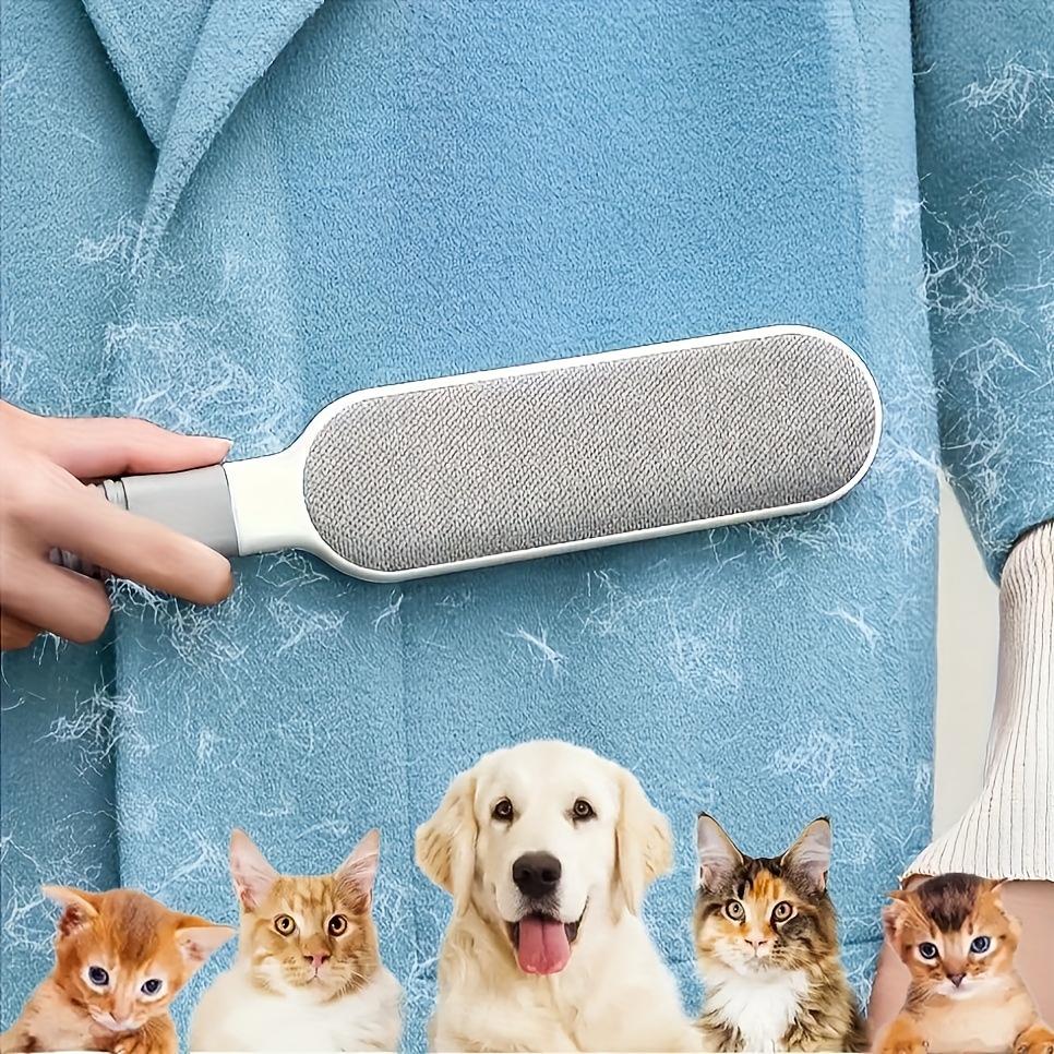 Cepillo electrostático manual de doble cara de alta resistencia | Para pelo de mascotas, pelusa en alfombras, muebles, ropa, ropa de cama | Mango ergonómico, limpieza multiusos, no requiere electricidad, diseño portátil que ahorra espacio