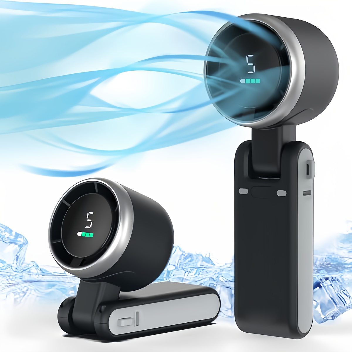 compact turbo fan for handheld use 3 in 1 high speed   wind settings usb rechargeable for   travel camping and work