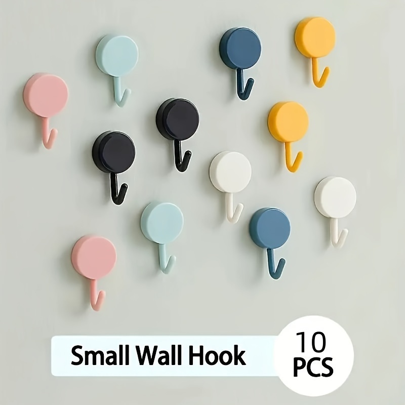 

10pcs Adhesive Wall Hooks, Key Hooks, Coat Hangers, Waterproof Utility Hanging Self Adhesive Towel Hook For Bathroom Bedroom Entrance Door