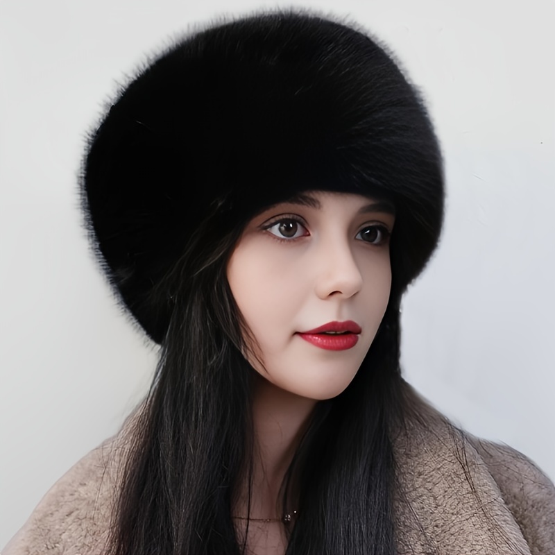 

Bonnet d'Hiver en Fausse Fourrure Confortable pour Femmes - , Chaud & Coupe-Vent avec Protection des Oreilles, Cadeau de Noël Idéal