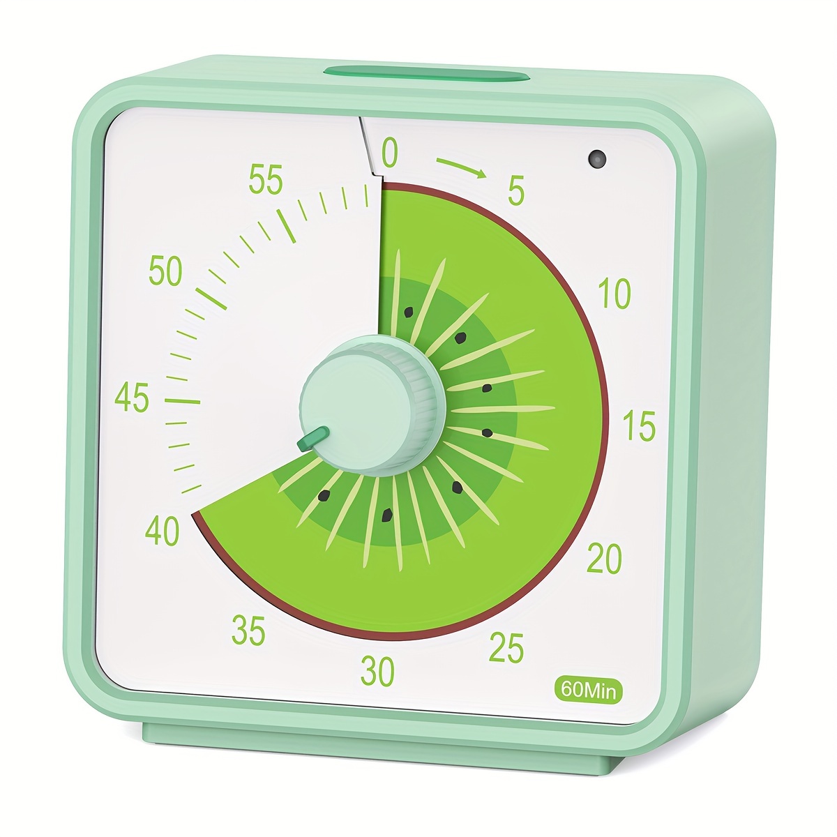 

60-minute Silent Visual Timer With Fruit Pattern – Ideal For Home, School, Kitchen, And Office Use, Green And , Battery Operated (no Battery Included)