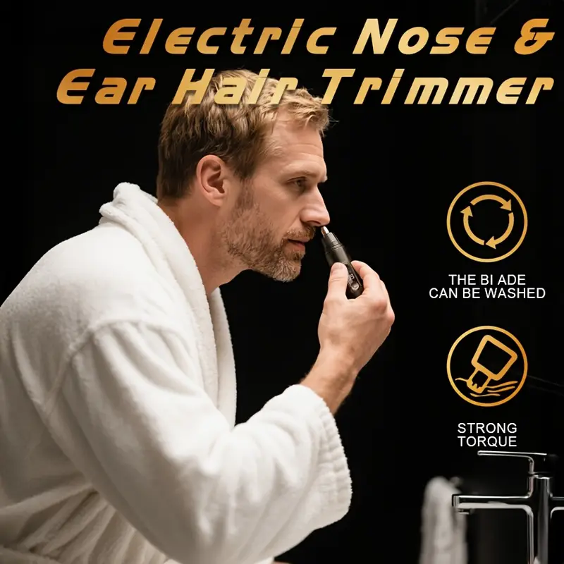 electric nose hair trimmer with   usb rechargeable precision stainless steel   blade 360   trimming full   washable easy to clean battery powered personal care grooming tool for men women nose hair trimmer rechargeable Product details 8
