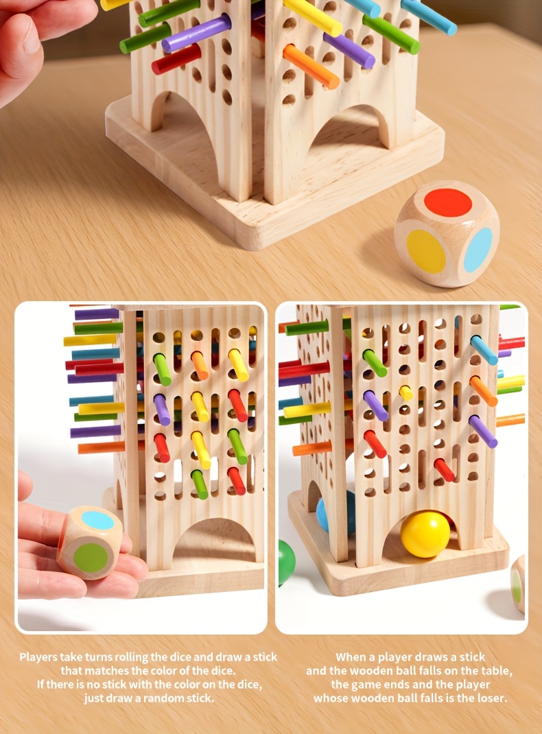 Jeu de société interactif parent-enfant en bois ! Un jeu Slapjack 3-en-1 avec lancer de dés pour améliorer la concentration et l'équilibre, offrant plusieurs modes de jeu. Essentiel pour des moments familiaux de qualité, stimulant la cognition et les compétences de réflexion. Idéal pour les bas de Noël, cadeaux de Noël