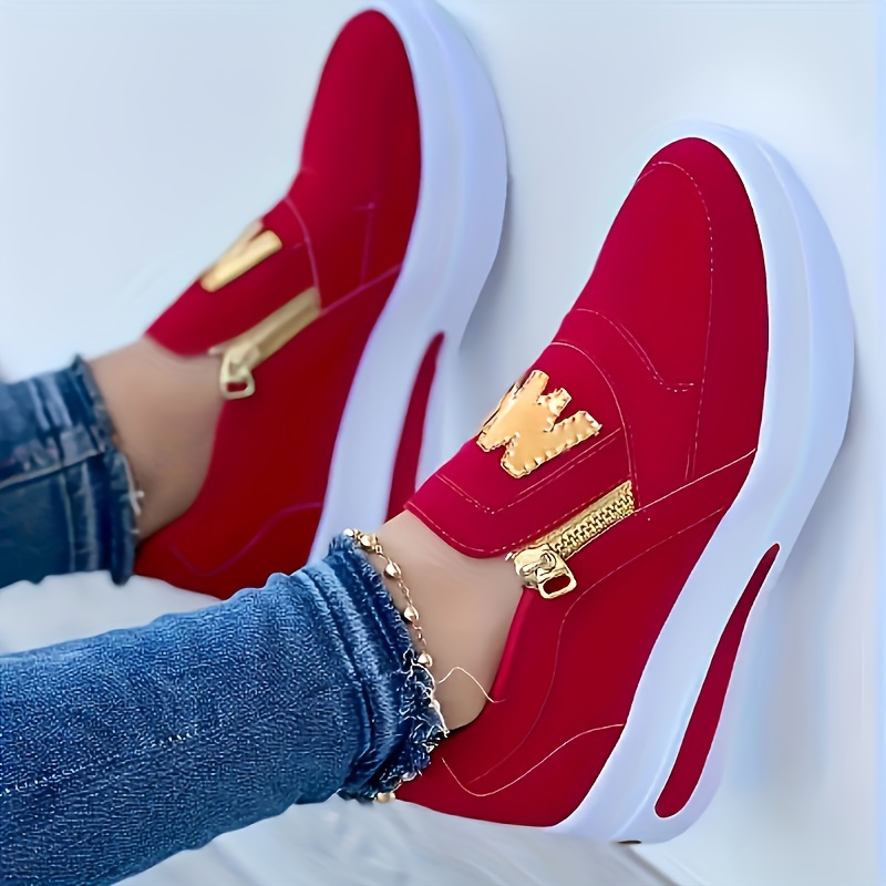 photo de l'article baskets pour femme avec fermeture éclair, chaussures décontractées, chaussures pour femme