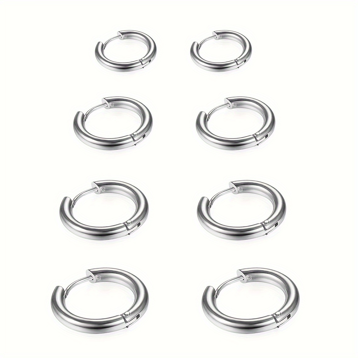 

Stainless Steel Hoop Earrings For Men Minimalist Huggie Earrings Black Hypoallergenic Small Hypoallergenic Earrings Hoop Cartilage Helix Lobes Hinged Sleeper Earrings 8mm 10mm 12mm 14mm