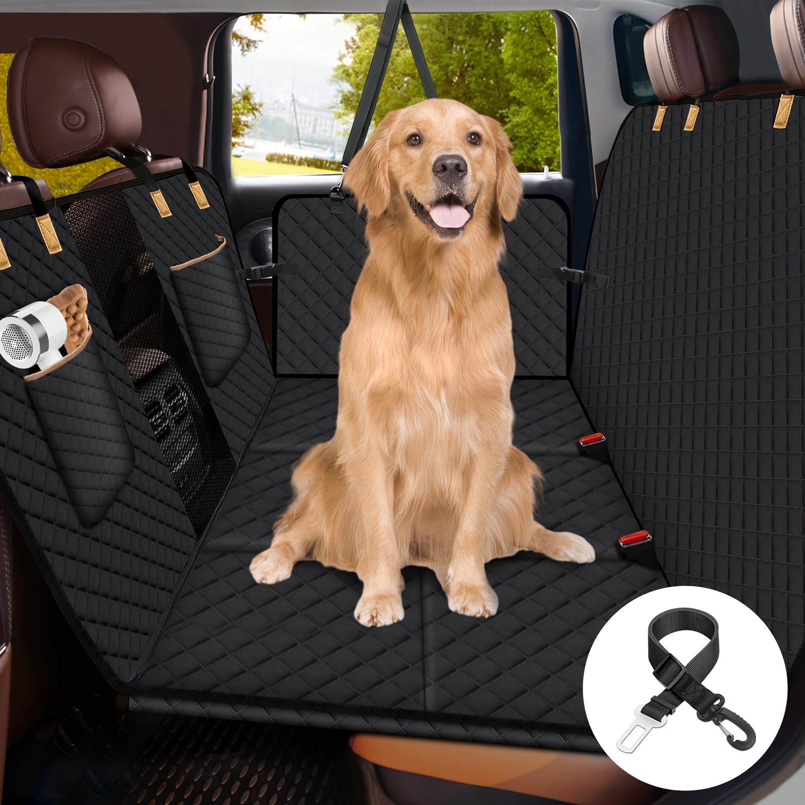 

Lekesky Dog Car Seat Cover For Back Seat, Hard Bottom Dog Hammock For Car, Camping Air Mattress, Hammock Travel Bed For Car Suv Truck (black)