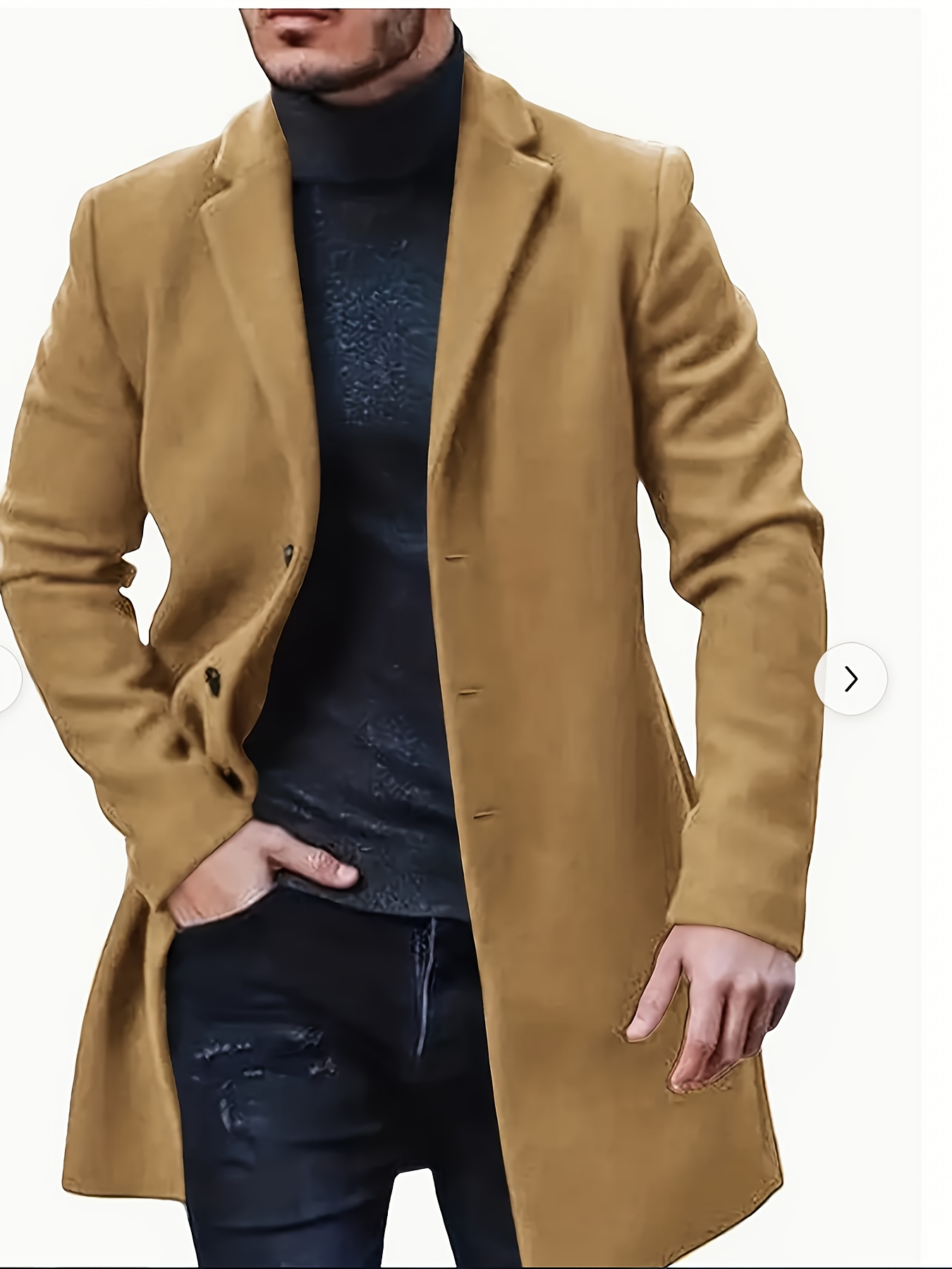 Slim Fit Mantel LÃ¤nge Herren Herren Casual Midi Länge Mischjacke