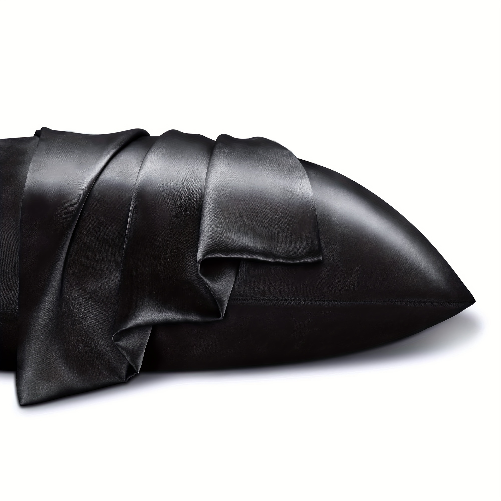 buy   deluxe satin pillowcases satin pillowcase for hair and skin black 20x30 inches pillow cases queen size 1pc satin cooling pillow covers with envelope closure black white black satin pillowcase queen satin pillowcase details 0