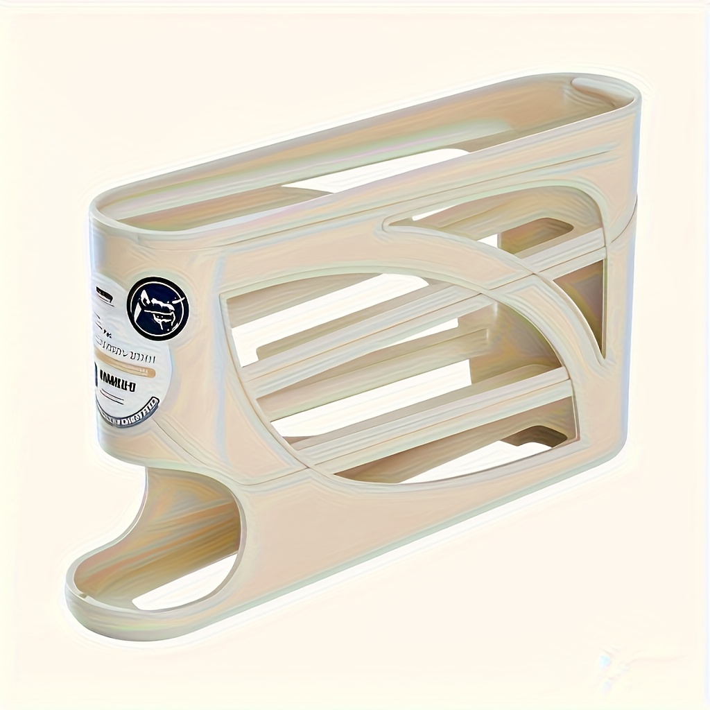 4-tier Rack - Space- Side Door Design, Capacity For 30 Eggs, Smooth Glossy End, Convenient Handle, Suitable For Kitchen And Refrigerator Storage | Modern Kitchen Accessory | Durable Plastic Material
