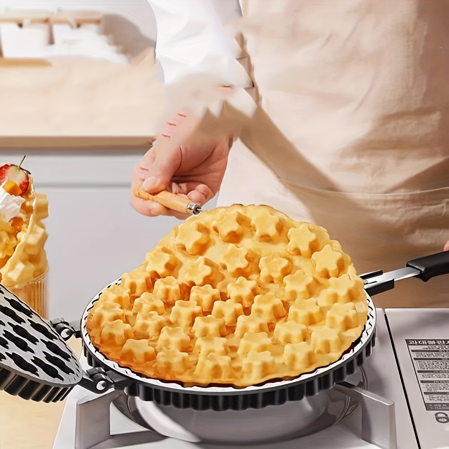 Commercial Home Use Aluminum Double-Sided Star-Shaped Waffle Cake Pan  Holiday Baking Mold for Halloween, Christmas, Easter, Thanksgiving