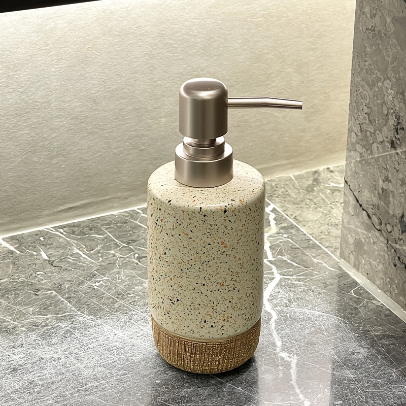 TEMU Refillable Ceramic Lotion Pump Bottle, Leak-proof Soap Dispenser With For Bathroom, Kitchen, Hand Soap, Dish Soap