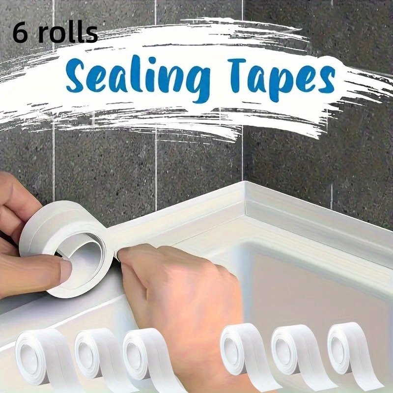 E-shop 6er-Rollen superklebendes, wasserdichtes, selbstklebendes Dichtungsband, geeignet für Badezimmer, Küchen Toiletten. Dieses wasserdichte