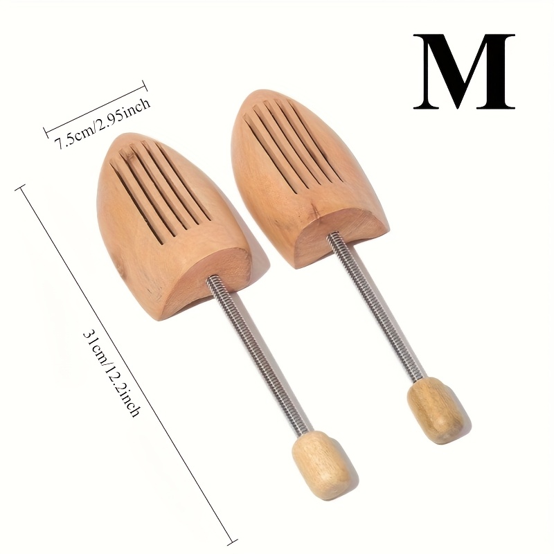 2pcs High Quality Adjustable Spring-loaded Wooden Shoe Tree - Anti-crease Shoe Stretcher For Dress Shoes, Boots & Leather Footwear (unisex)