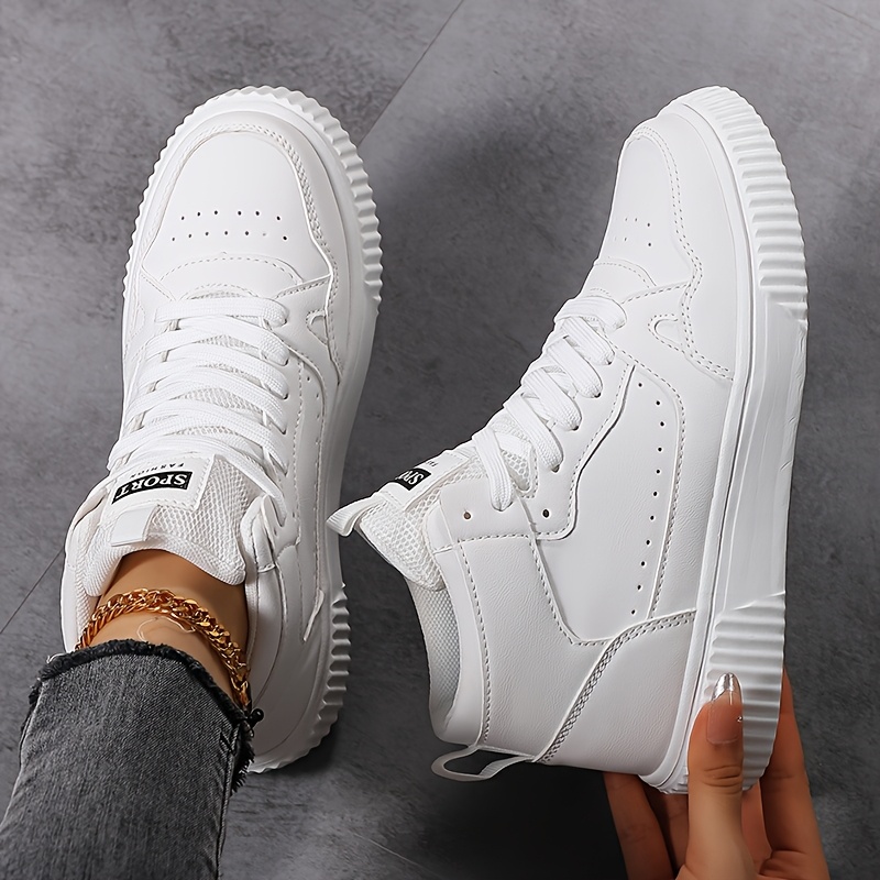 Image of Women's Pu Color-block Lace--top Comfortable Casual Shoes, Trendy Lightweight Casual Sneakers Athletic Shoes, Women Shoes Elegant Women Shoes Shoes