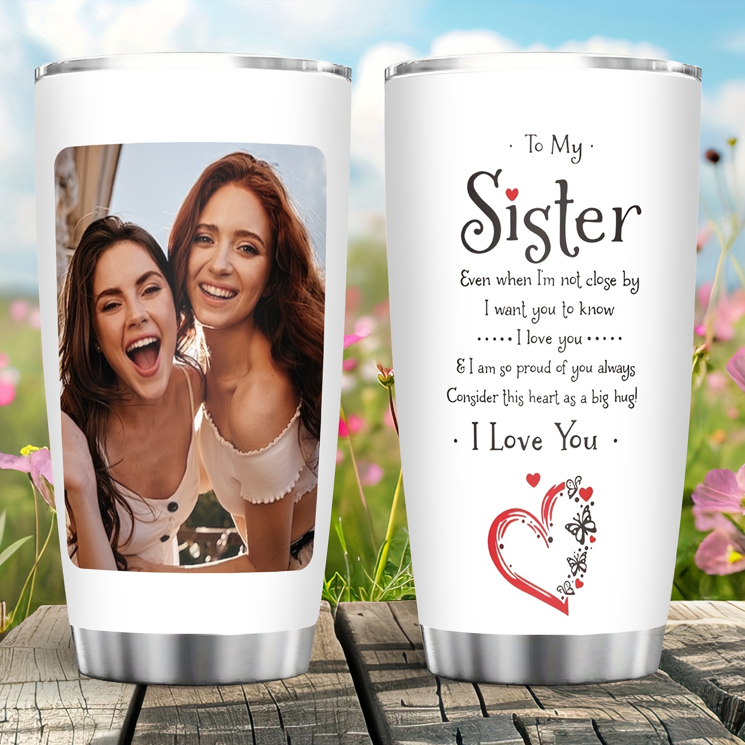 

Personalized 20oz Stainless Steel Travel Mug With Photo & Message - Custom Engraved, Insulated, Bpa-free, Hand Wash - Ideal Birthday & Christmas Gift