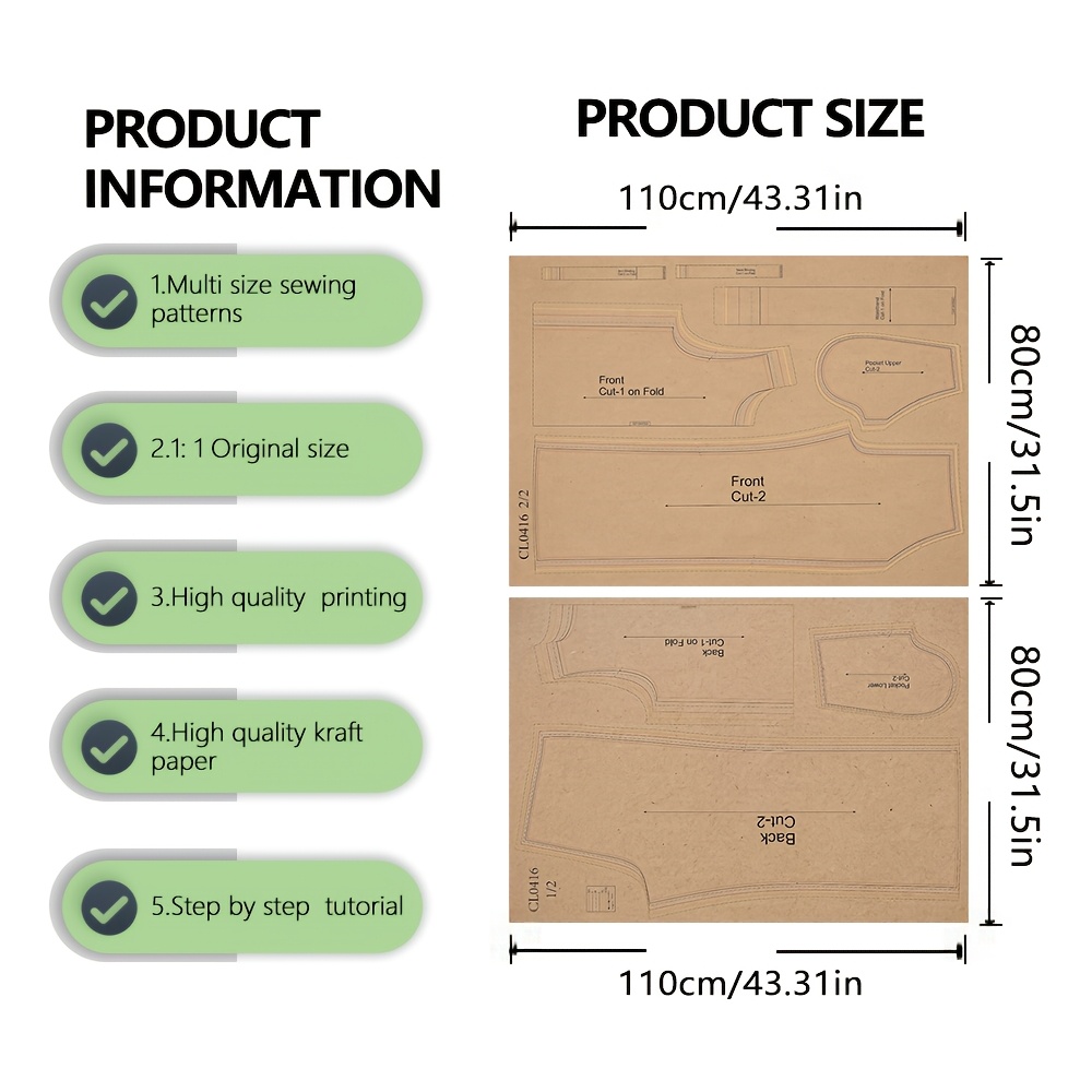TEMU Sewing Pattern For Women's Sleeveless Top & Wide-leg Pants Set, , 1:1 Scale, Guide, Beginner Friendly, High Quality Paper, Not Finished Garment