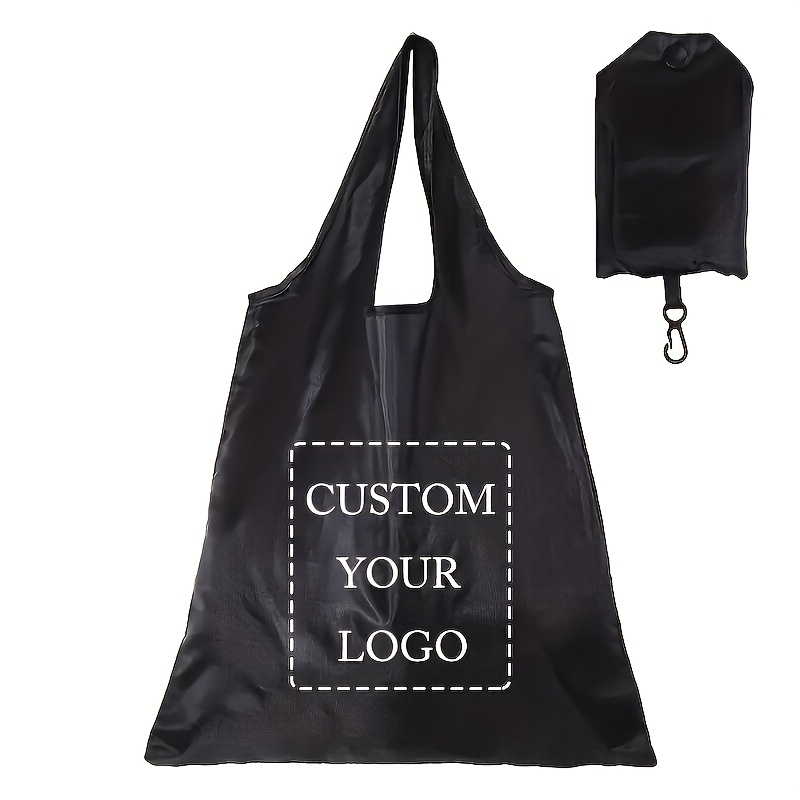 TEMU Personalized Custom Logo, Colorful Foldable Handbag, Checkered Fabric Material, Suitable For Daily Shopping