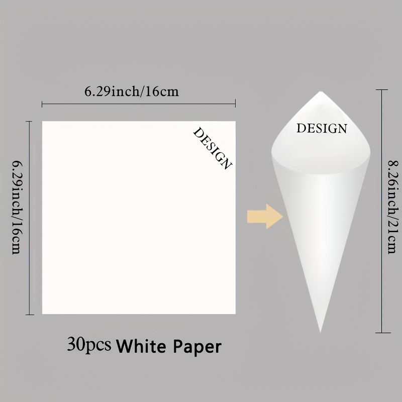 TEMU 30 Elegant White Paper Flower Wreaths - For Diy Petal Confetti Cones, Gift Wrapping Paper, Suitable For Wedding Proposals, Bridal Party
