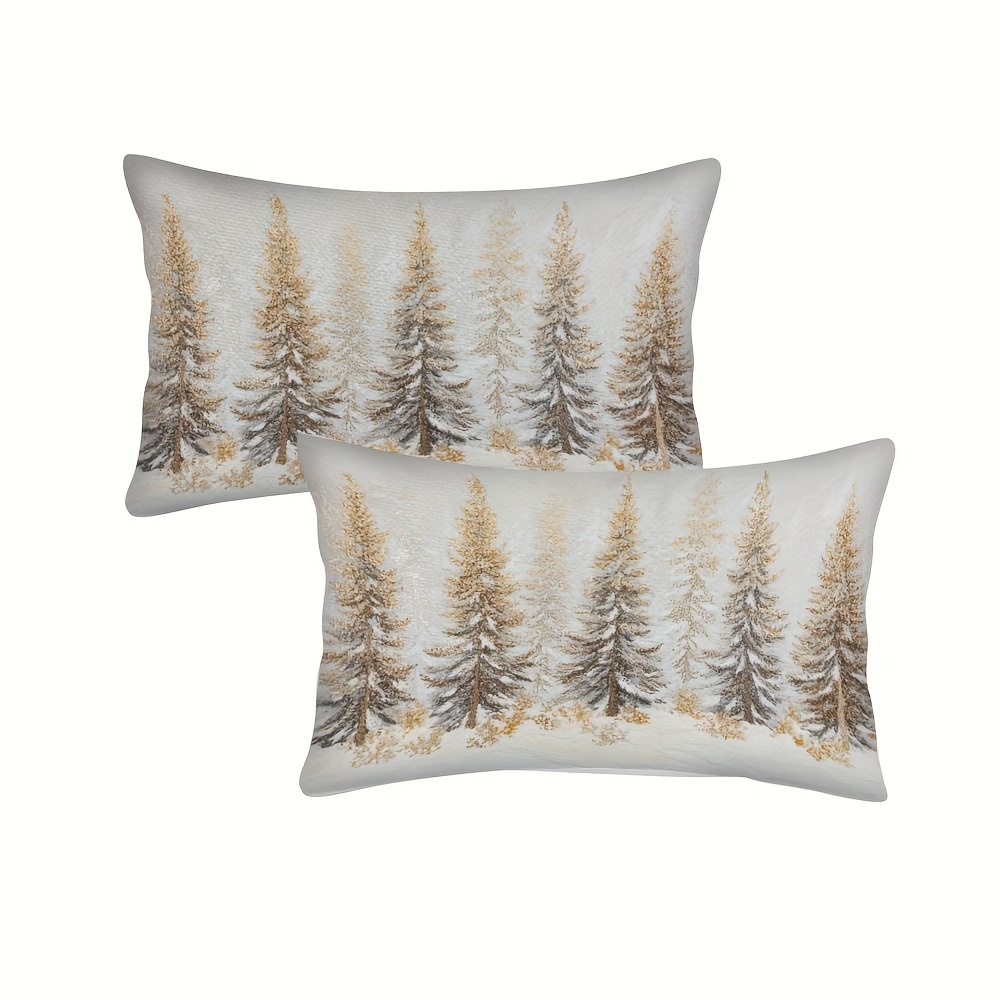 

2pcs Throw Pillow Covers - Double-sided Design, Soft & For Home Decor, Valentine's, & Christmas, No Insert Included, Christmas Decor