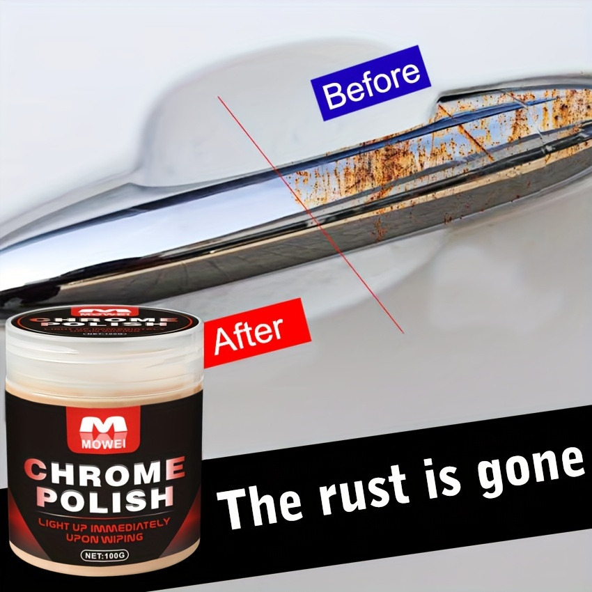 TEMU 100g Chrome Repair Paste For Cars - Metal Polishing & Rust Removal, Ideal For Windows, Doors & Emblems