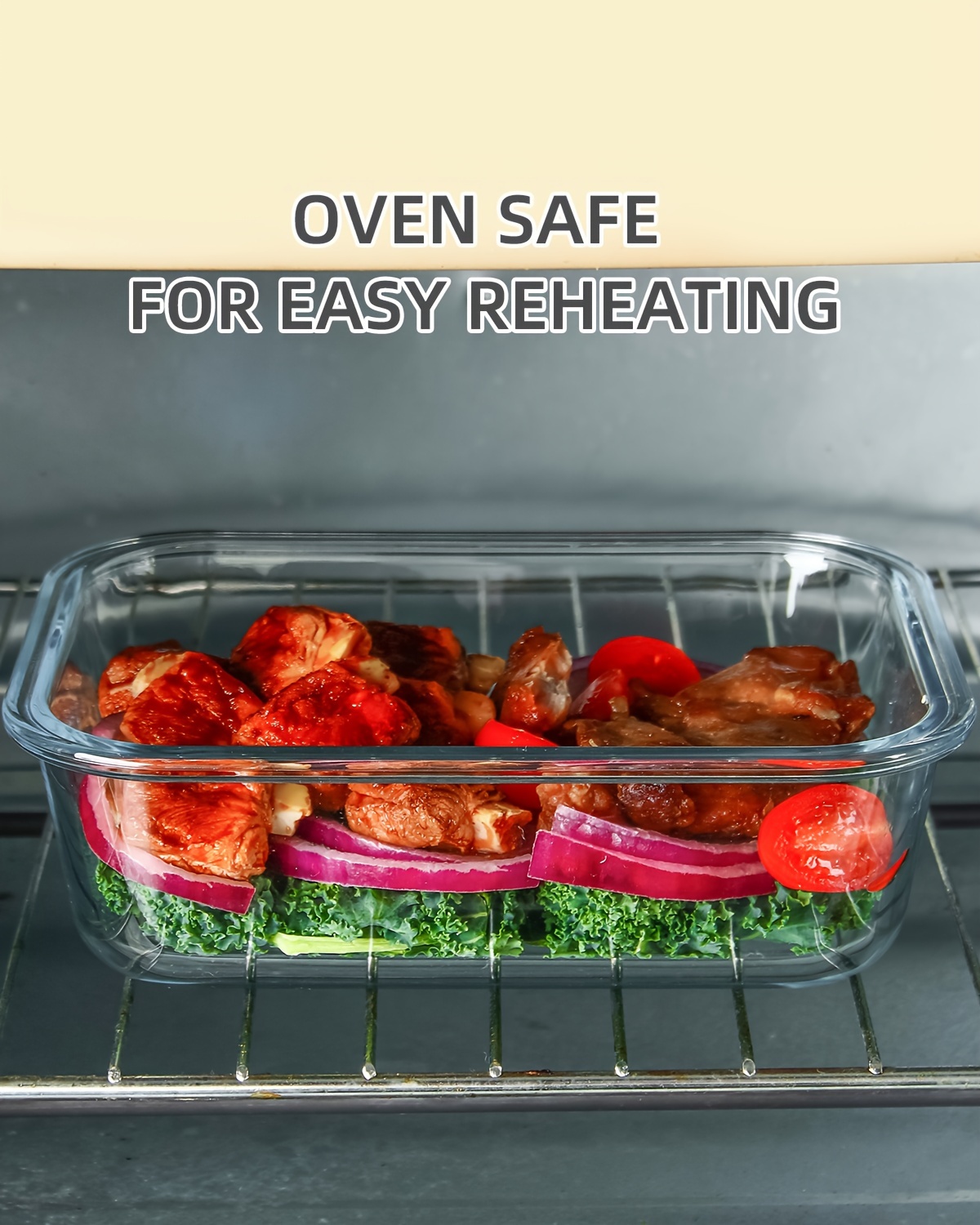 2 pack glass food storage containers with airtight lids ideal for meal prep lunches microwave and dishwasher safe Product details 4